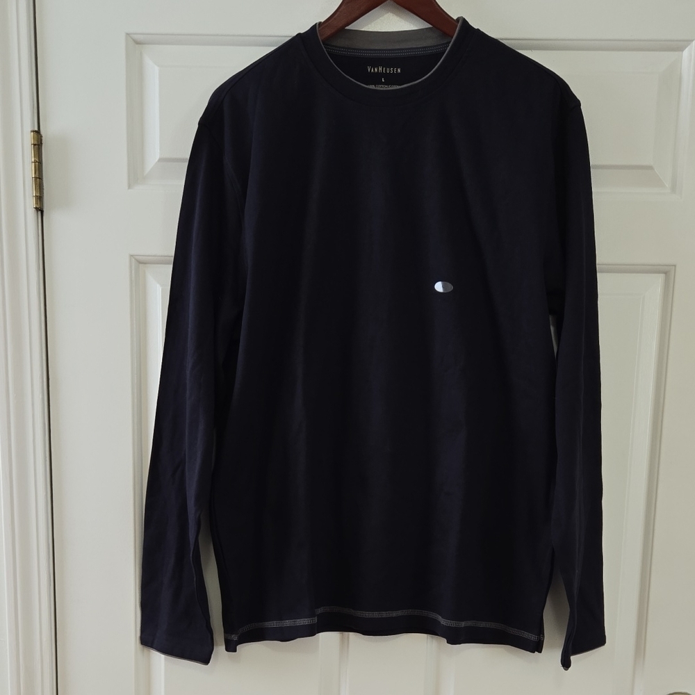 Van Heusen Long Sleeve Heavyweight Crew Neck Tee Shirt